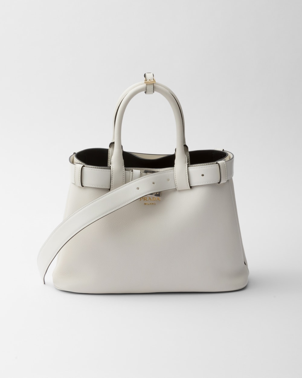 Prada Buckle Small Leather Handbag With Belt - Image 1